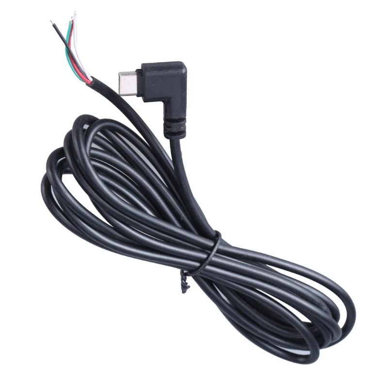 90 องศา/ตรงหัว USB C ถึง 4Pin Bare Wire ปลายเปิดสายไฟ, ประเภท C ชายปลั๊ก Pigtail Extension Cable Line