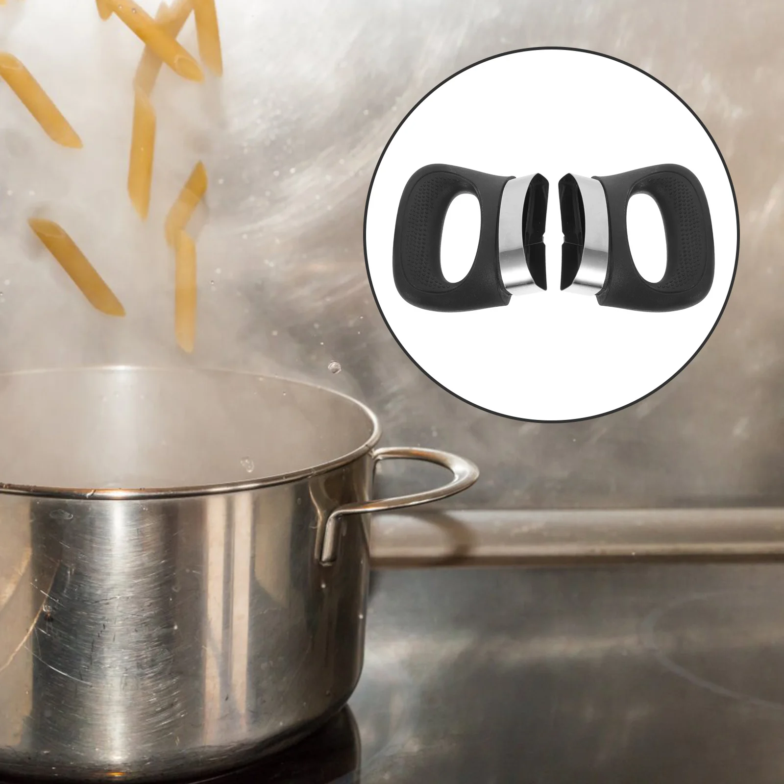 

2Pcs Pot Side Handle Heat-Resistant Bakelite Replacement for Cookware Kitchen Utensil Pot Side Handle Kitchen Utensil