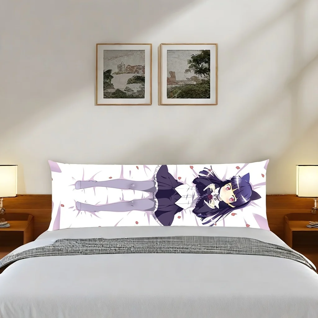 Anime Character Full-Body Pillowcase - Soft Polyester, Zipper Closure, Hand Wash Only - Coastal Style Vibrant Mixed Colors, Suit