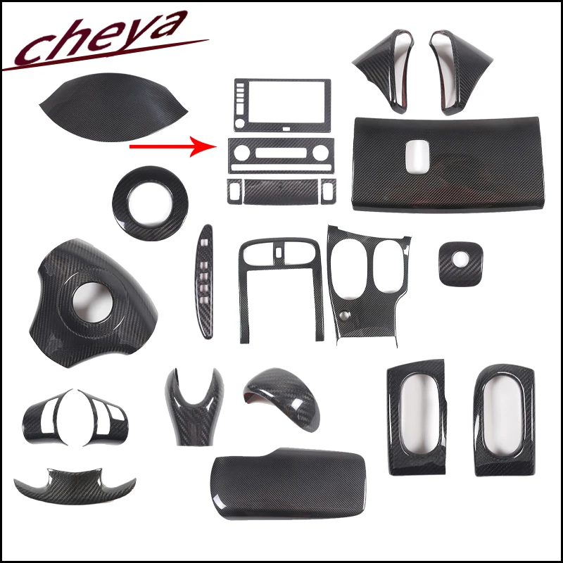 15 Set Real Carbon Fiber Kit Car Interior Decorative Panel Cover Suitable for Chevrolet Corvette C6 ZR1 Z06 2004-2013
