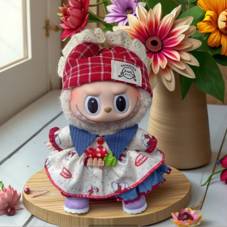 

15/17cm Labubu 1st-3rd Gen LABUBU Pendant Dolls Wearable Outfits Birthday Party Christmas Holiday Gifts Princess Puff Skirt Set