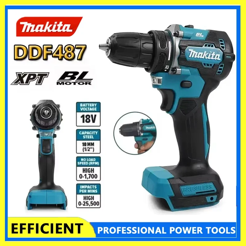 

Makita DDF487 18V Brushless Electric Drill, Suitable for Five-rope Impact Drill of Decoration Team, Uses 18V Makita Battery.