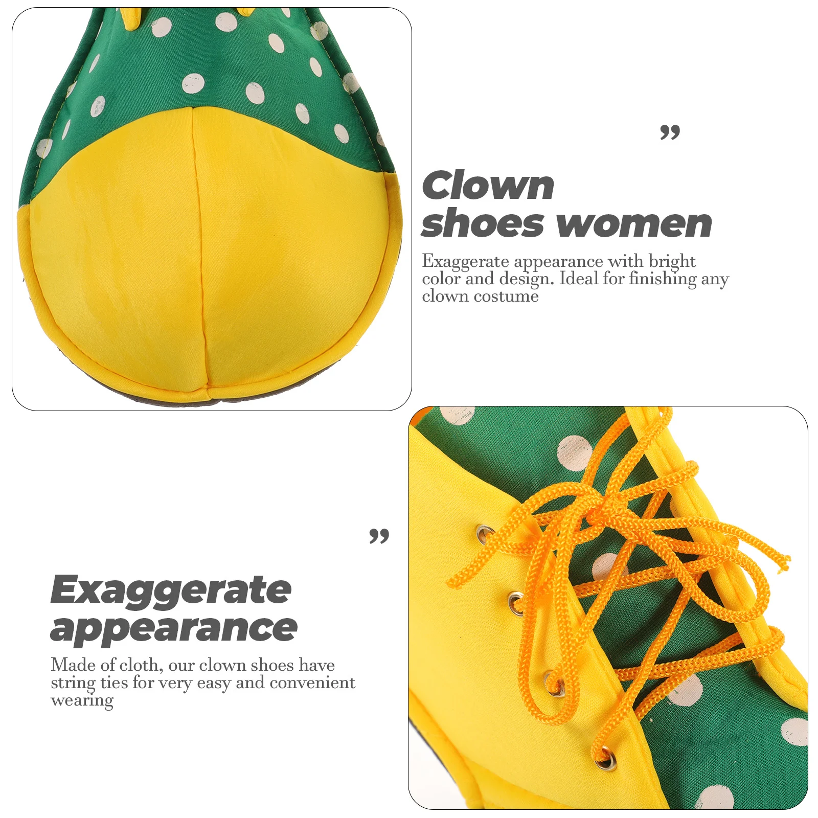 per scarpe da costume da clown donna spugna colore brillante durevole riutilizzabile