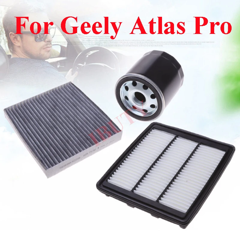 For Geely Atlas Pro 2020 2021 3pcs/Set Filter Air Filter Air Grid Air Conditioning Filter Engine Maintain Core