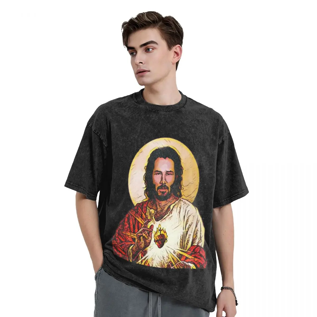 Holy Keanu - T-Shirts, Gadgets & Face Masks T-Shirt anime figures vintage mens graphic t-shirts big and tall