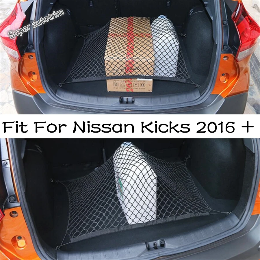 

Rear Trunk Storage Mesh Luggage Net Cargo Bag Organizer Elastic Accessories Interior Refit Kit Fit For Nissan Kicks 2016 - 2024