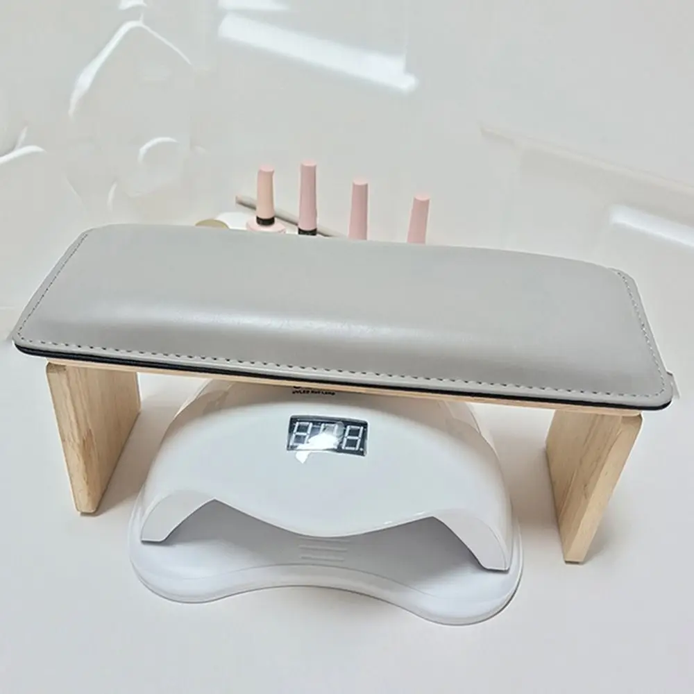 

Foldable Nail Arm Rest Cushion Hand Support Tilt Design Manicure Hand Pillow Arm Rest Wooden Base Nail Art Hand Pillow