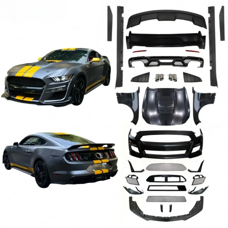 GT500 Shelby‑Inspired Exterior Restyling Upgrade Kit, Complete With Front & Rear Fascia, Bonnet and Side Skirt Components, Coupe