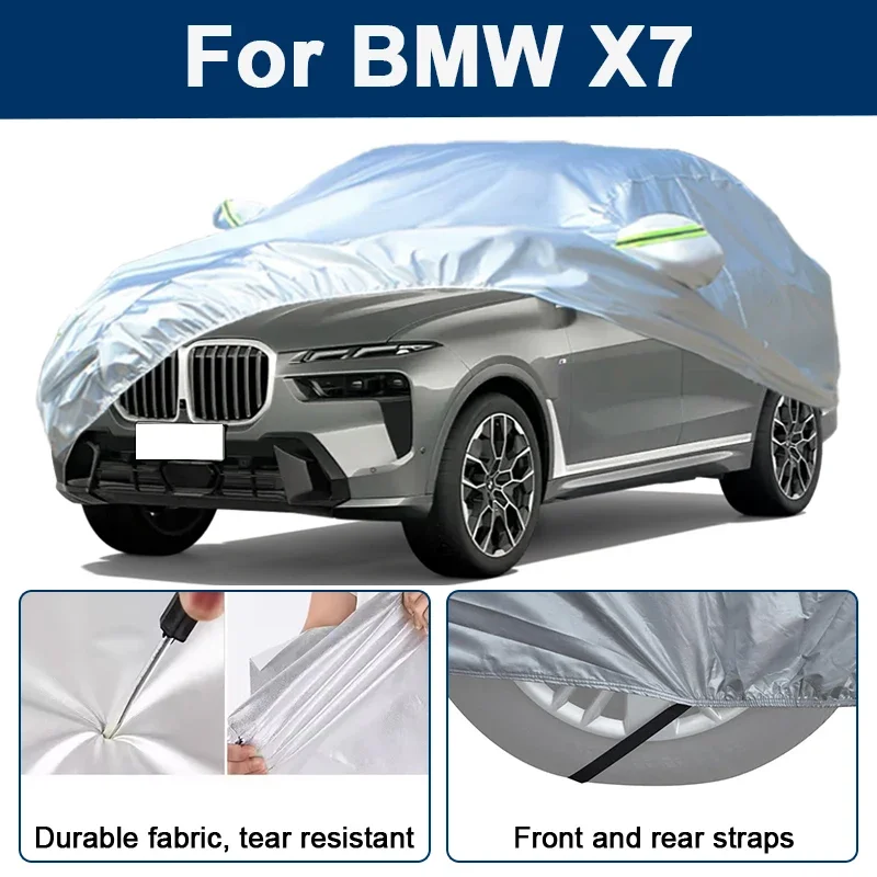 

Всепогодный чехол для автомобиля BMW X7 с отражающими полосами, водонепроницаемый, снегозащитный, пылезащитный, с защитой от УФ-излучения, аксессуар для экстерьера автомобиля
