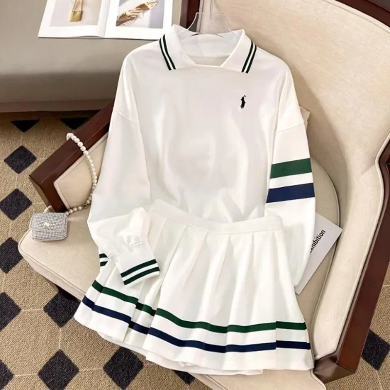 2024 Spring Summer Women\'s Golf Wear Golf Suits Sports Tee + Golf Skirt Casual SweatSuit Set Women\'s New Two Piece Set Clothing