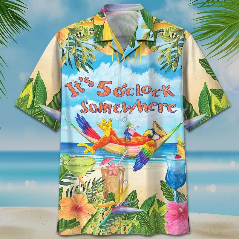 

New Men's Shirt Parrot Print Short Sleeve Cuban Oversize Hawaiian 3D Print Summer Holiday Vacation for Men And Women