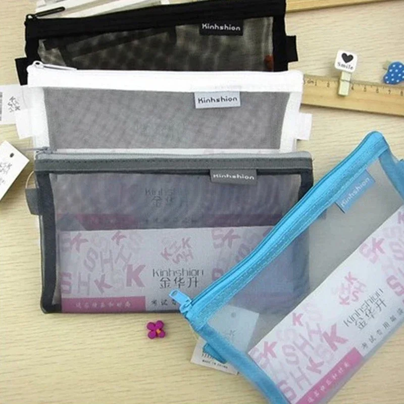 Estuche malla transparente lápices – gran capacidad escolar