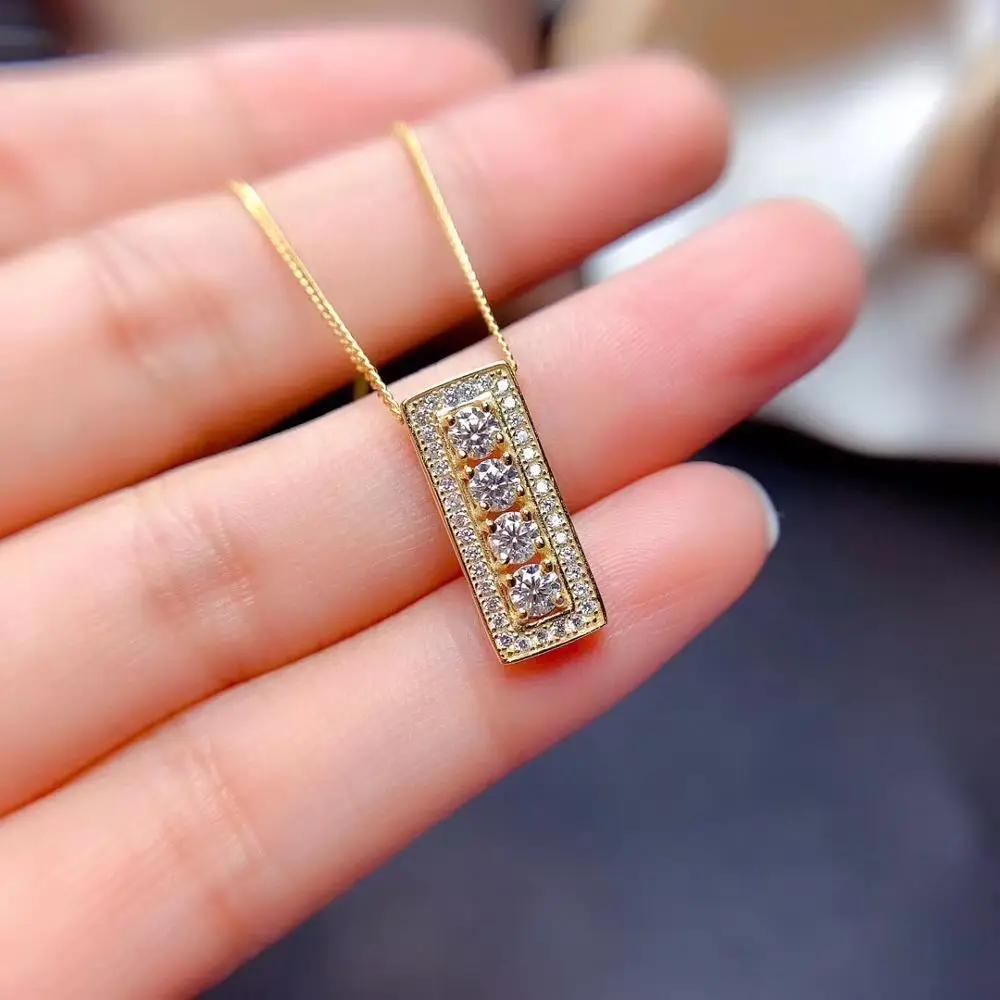 New Style Moissanite Lady Necklace Round 3mmx 3mm Size Each Gem Real 925 Silver GRA Certificate Girl Birthday Gift Fashion