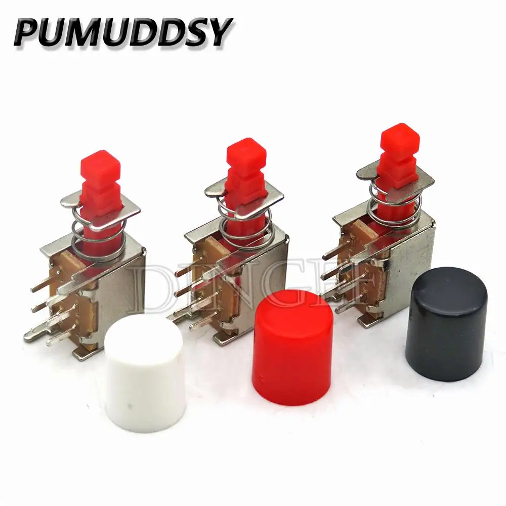 10Set Directly Key Switch PS-22F03 A03 Self-locking/Unlocking Push Button DPDT Bipolar 6pin Self-locking Power
