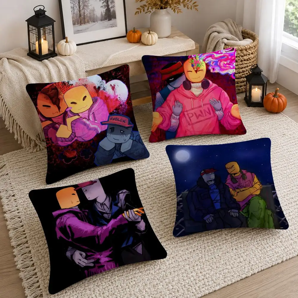 Bad Things Andrew x Ivan Cushion Cover Soft Fluffy Short Plush Throw Decorative Cushion Covers for Sofa Bedroom Home Decor