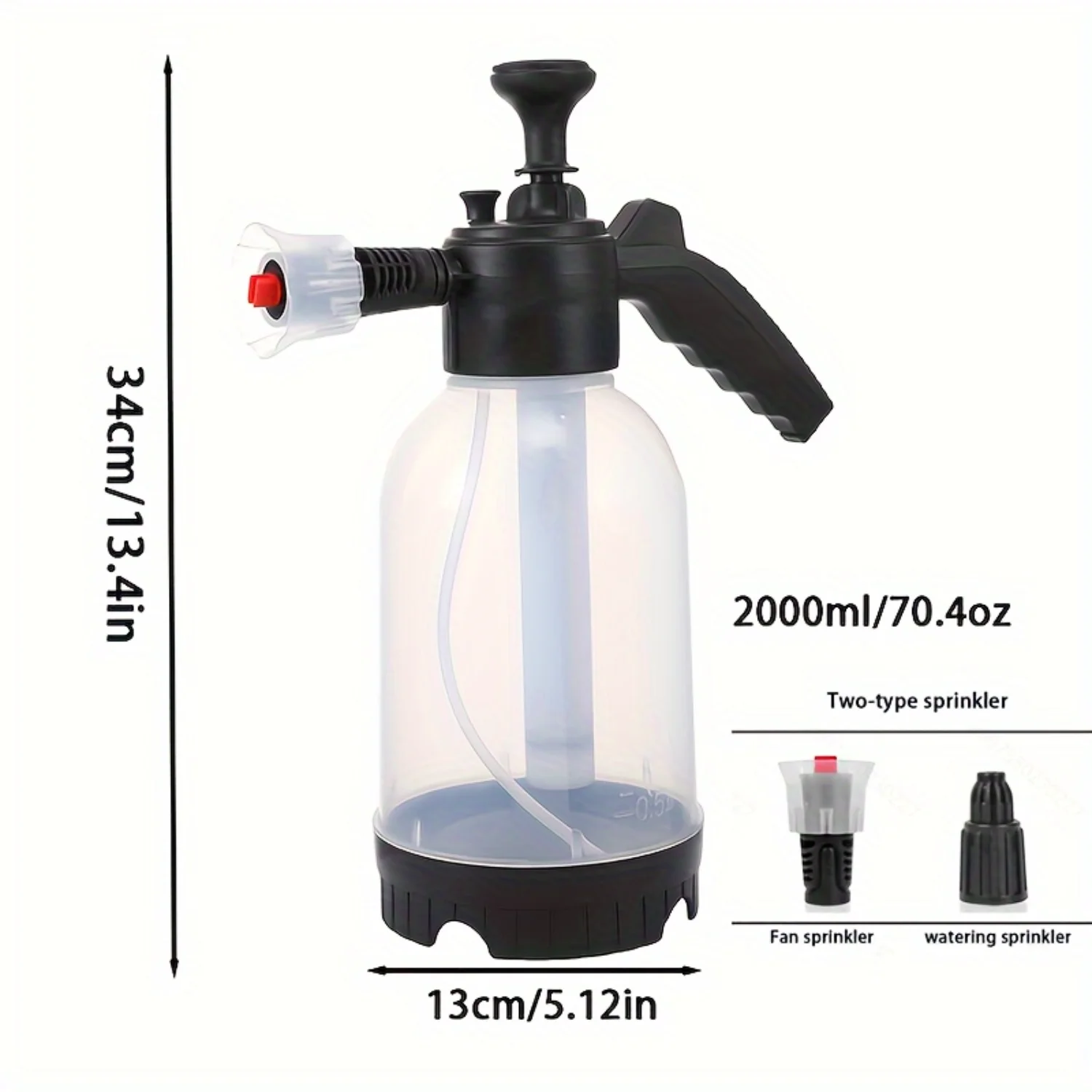 1pc 67.63oz Hand-pressed Foam Sprayer, Car Wash Spray Bottle, Pneumatic Sprayer, Car Cleaning Tool, Gardening Spray Bottle, Air 