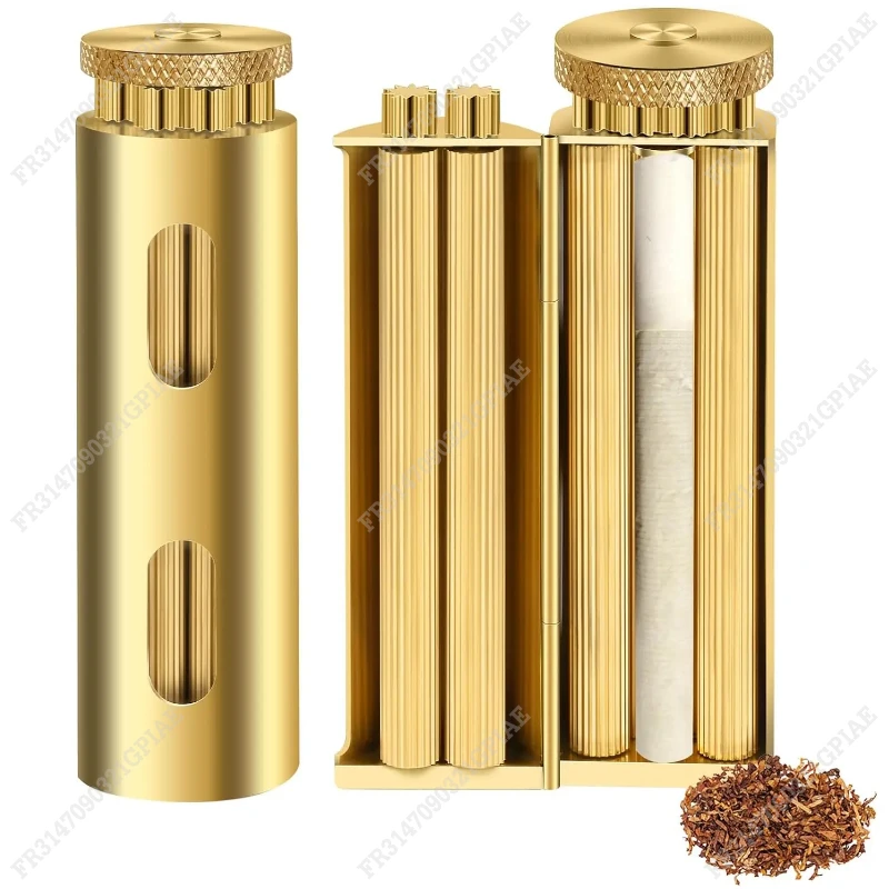 Classic Solid Retro Brass Material Cigarette Rolling Machine Smoke Hand Manual Tobacco Roller Handmade Can Fit 70mm Rollie Paper