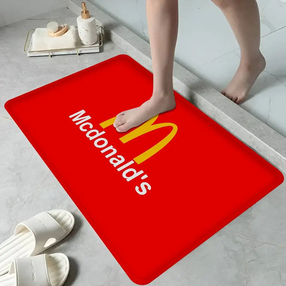 Famous Cool Brand M-MCDONALD-S Entrance Door Mat Washable Non-Slip Living Room Sofa Chairs Area Mat Kitchen Welcome Doormat