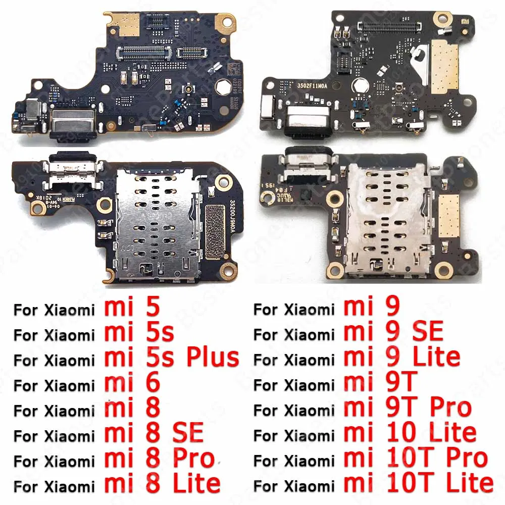 Charge Board For Xiaomi Mi 10T Pro 10 9T 9 SE 8 Lite 6 5 5S Plus Charging Port Usb Connector Pcb Dock Plate Spare Parts