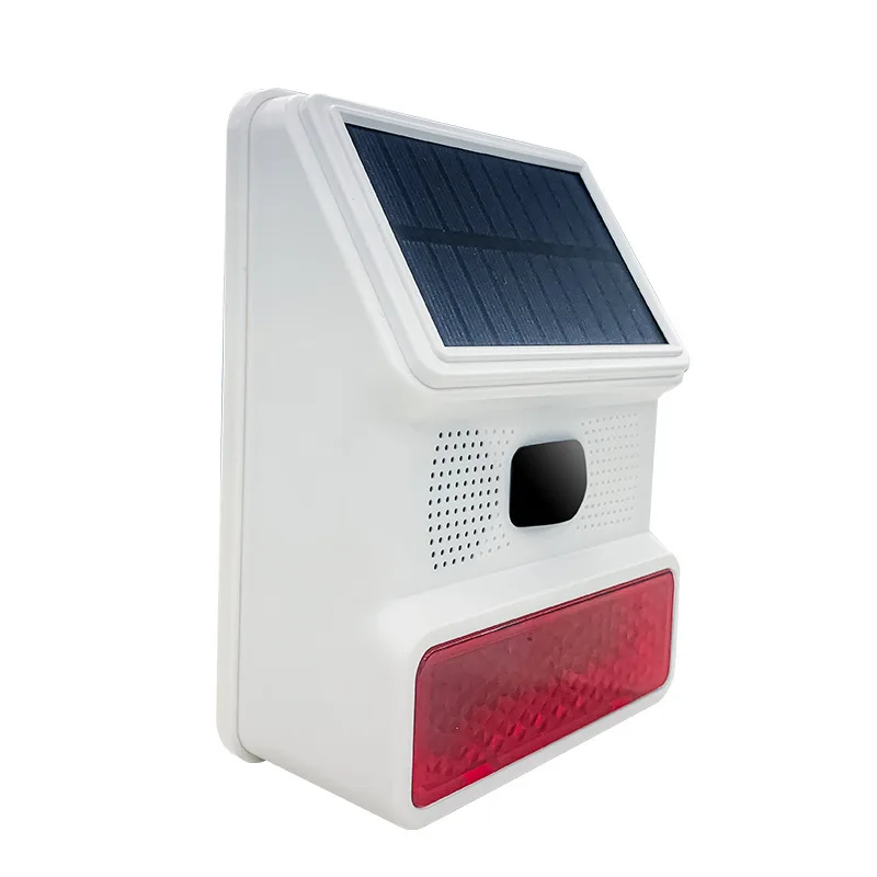 Wireless 433MHz Solar-Powered Sound and Light Siren, Outdoor Alarm Horn