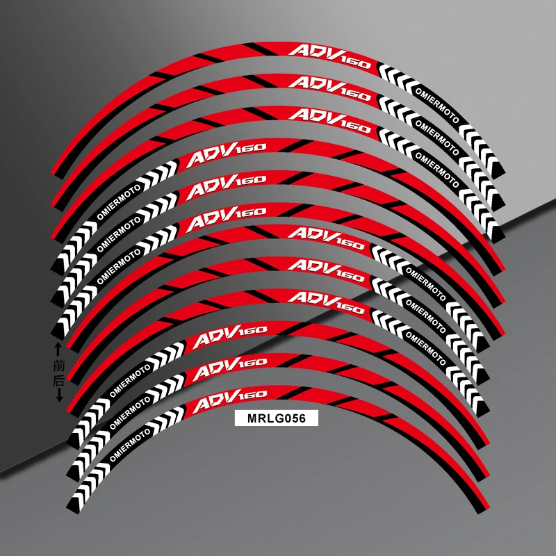 Motorcycle Sticker Wheel Rim Decals For OMIERMOTO ADV 160 ADV160 14 Inches In Front and 13 Inches Behind