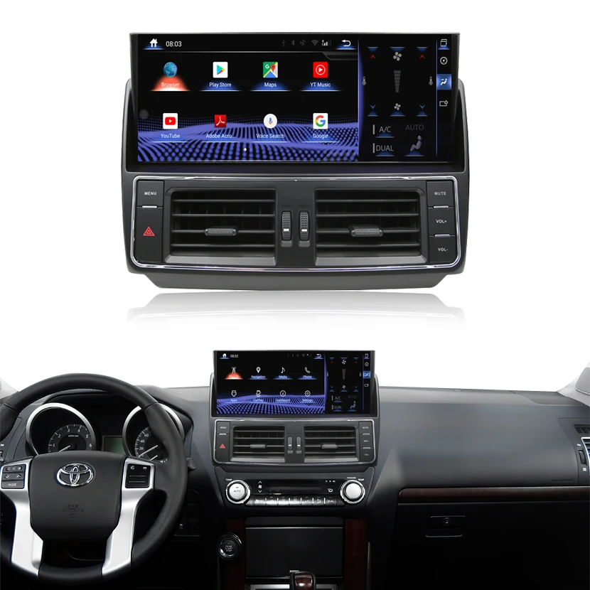 12,3-дюймовый сенсорный экран Android GPS-навигатор Автомагнитола Carplay WIFI для установки на приборную панель, 1 год гарантии, для Toyota Prado LC150 2010-2020