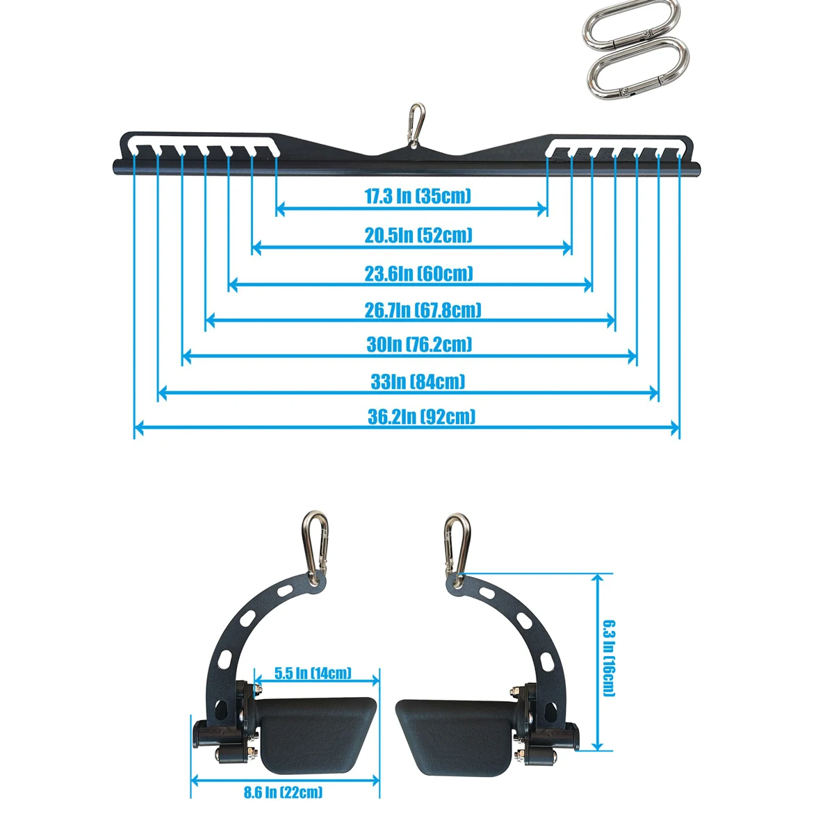 Home Gym Multi-Grip Lat Pull Down Bar Back Spier Gripper Lat Pulldown Handvat Fitness Pulldown Lange Bar Voor Kabel Katrol Machine - afbeelding 1