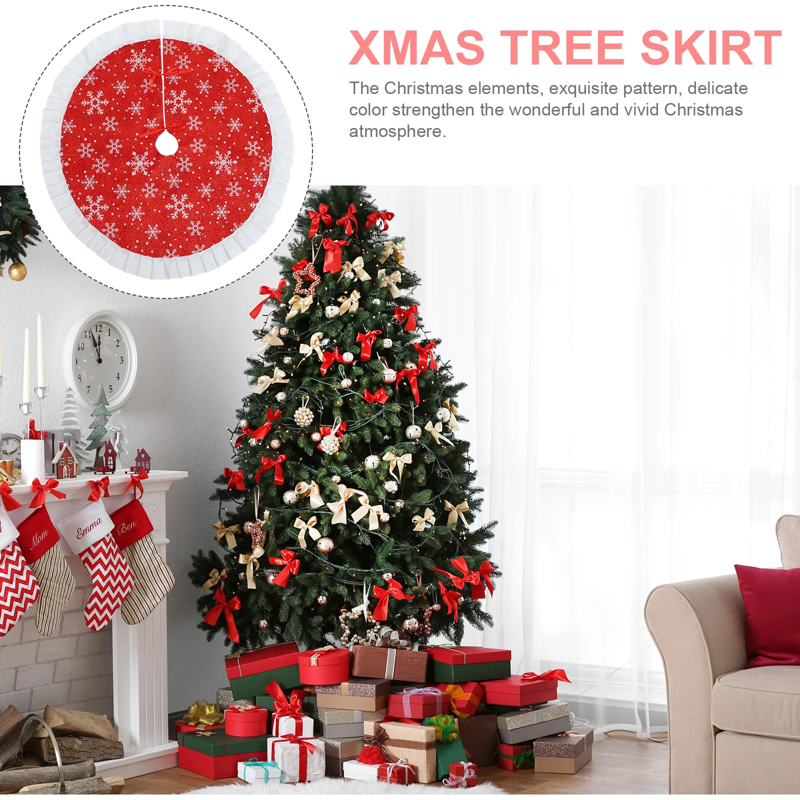 

Decorative Tree Skirt Chrostmas Christmas Decorations Material Xmas Small Skirts Rustic Farmhouse