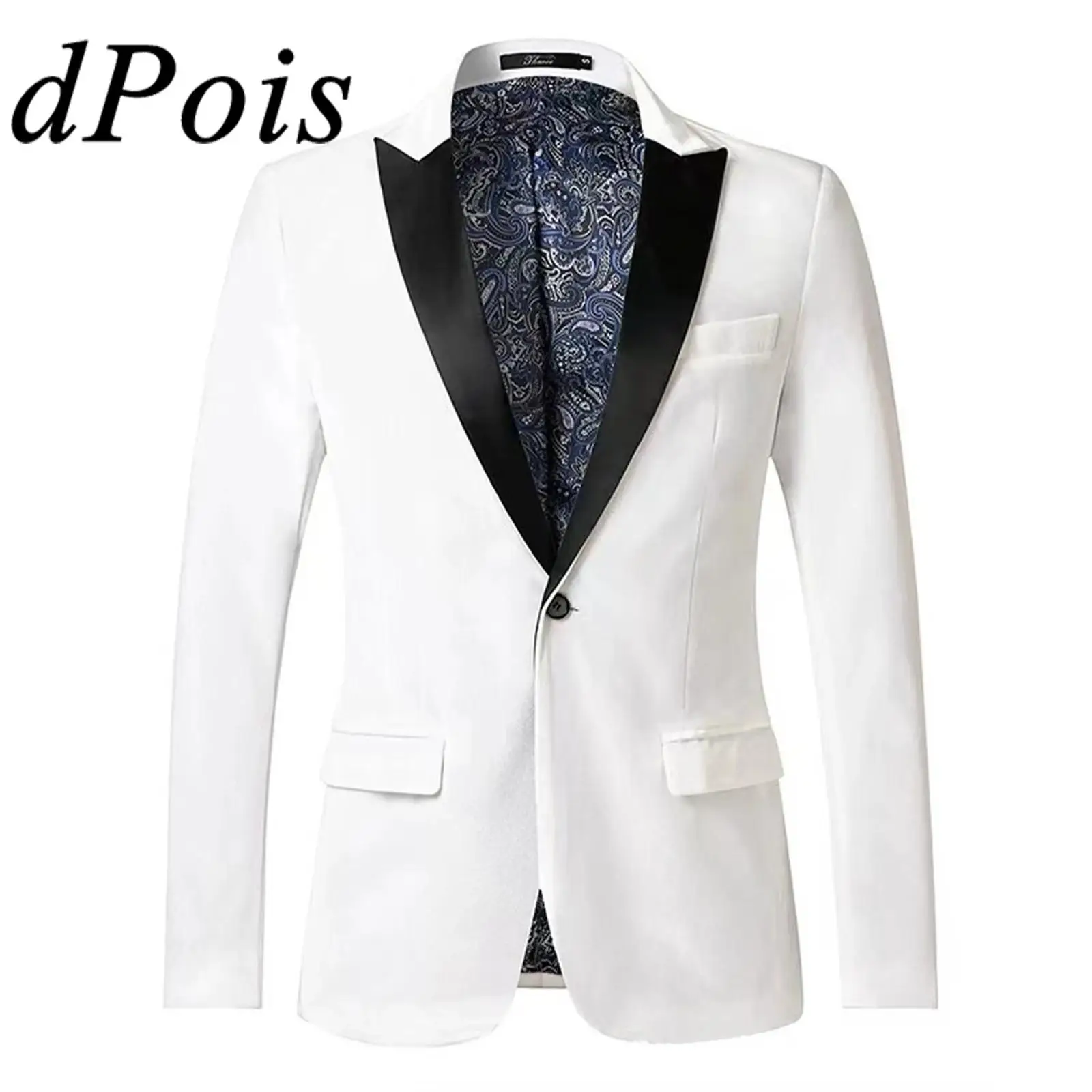 

Мужской блейзер джентльмена, костюмы для косплея принца, бархатные костюмы в стиле ретро с остроконечными лацканами, застежка на одной пуговице, куртки на полной подкладке, праздничная верхняя одежда