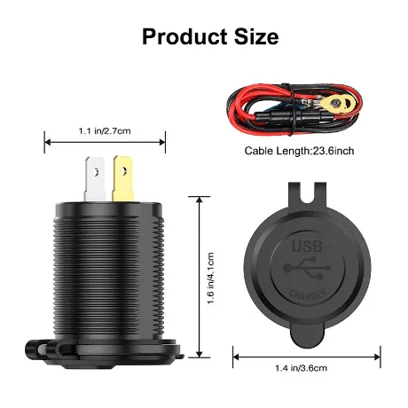 デュアルUSBカーチャージャー,電源アダプター,トラック,船,オートバイ,12v-24v,急速充電,4.2aに適しています