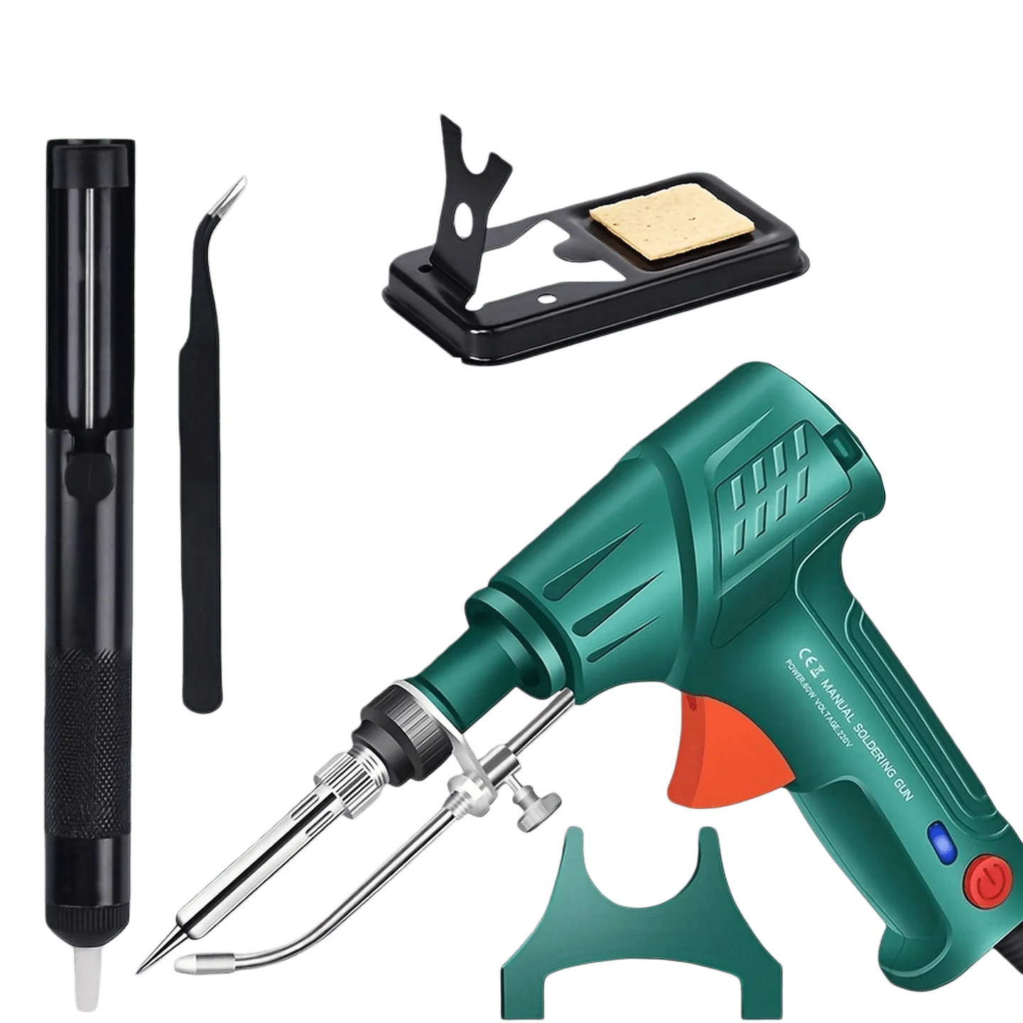 Multi-Functional Soldering Iron And Soldering Gun Set: External Heating Soldering Tool, Up To 480 Degrees Celsius, Equipped With Solder Wire, Desoldering Pump And Tweezers, Suitable For Repair And Soldering Operations.