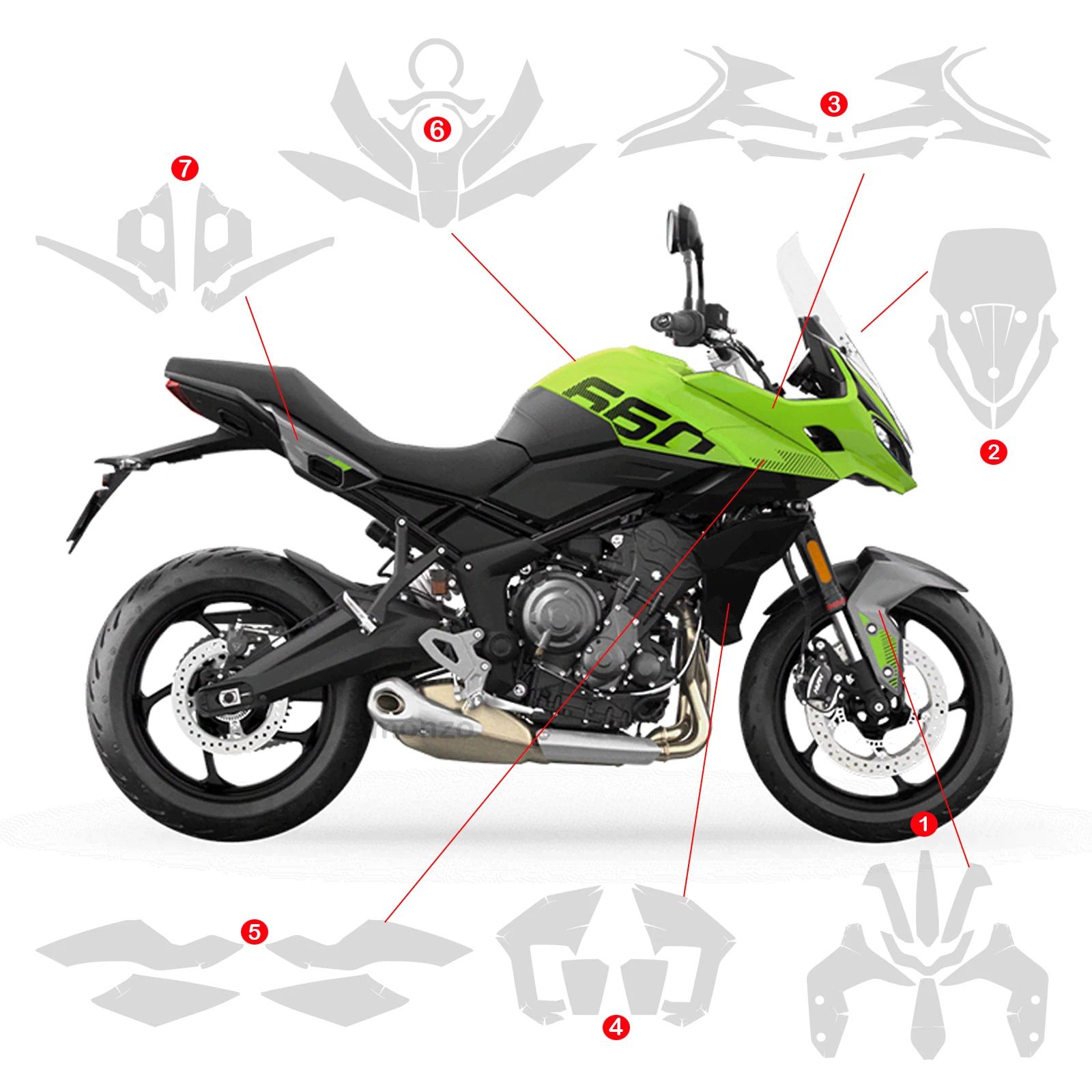 

For Tiger Sport 660 Invisible Anti-Scratch Cover 2024 New Accessories Motorcycle TPU Transparent Protective Film