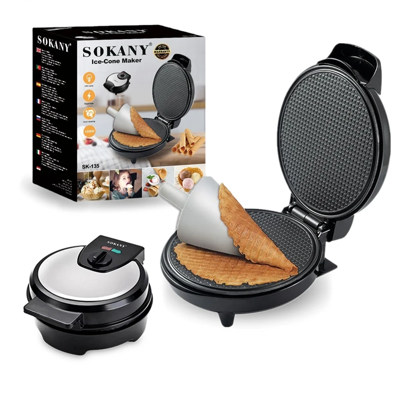 

Electric Crispy Egg Roll Maker Omelet Sandwich Iron Crepe Baking Pan Household Breakfast Waffle Ice Cream Cone Machine