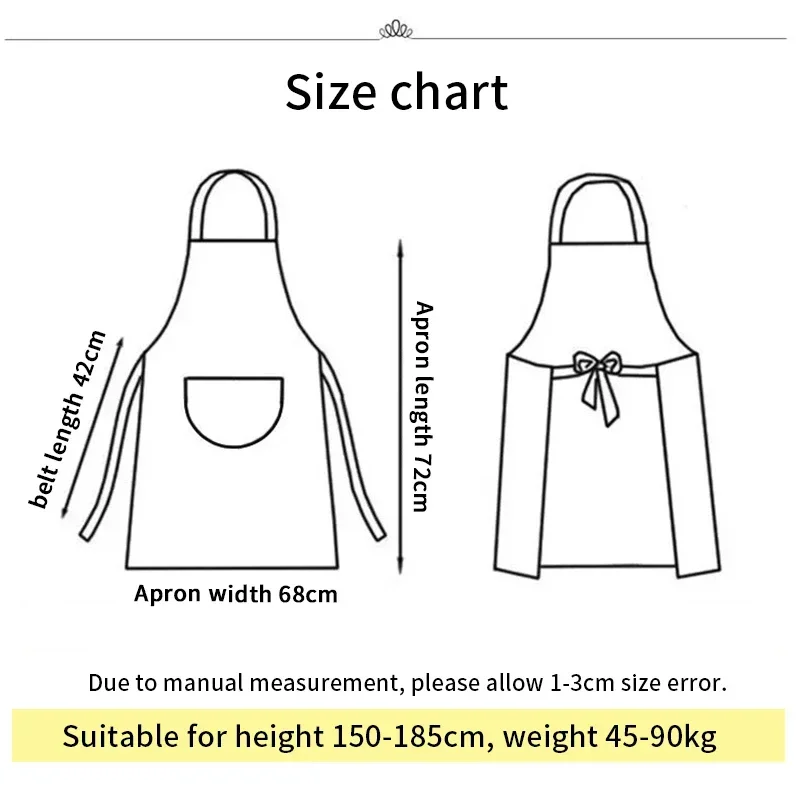 Household Waterproof Hand-wiping Apron Kitchen Oil-proof Apron Adult Cooking Hanging Neck Bibs Home Aprons Kitchen Accessory