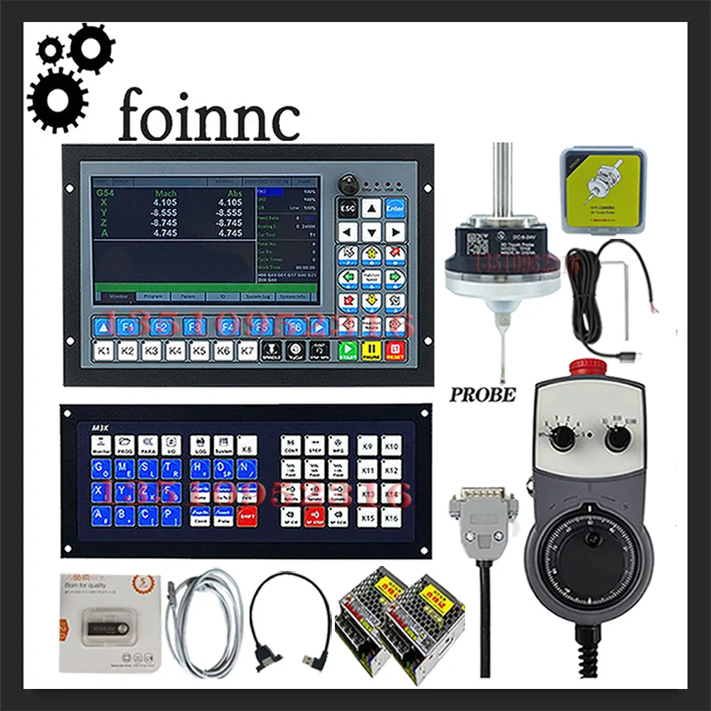 DDCS-EXPERT Offline Controller Kit 3/4/5 Axis CNC System +750w 220v Servo Motor Kit +3D Edge Finder +Extended Keyboard +Mpg