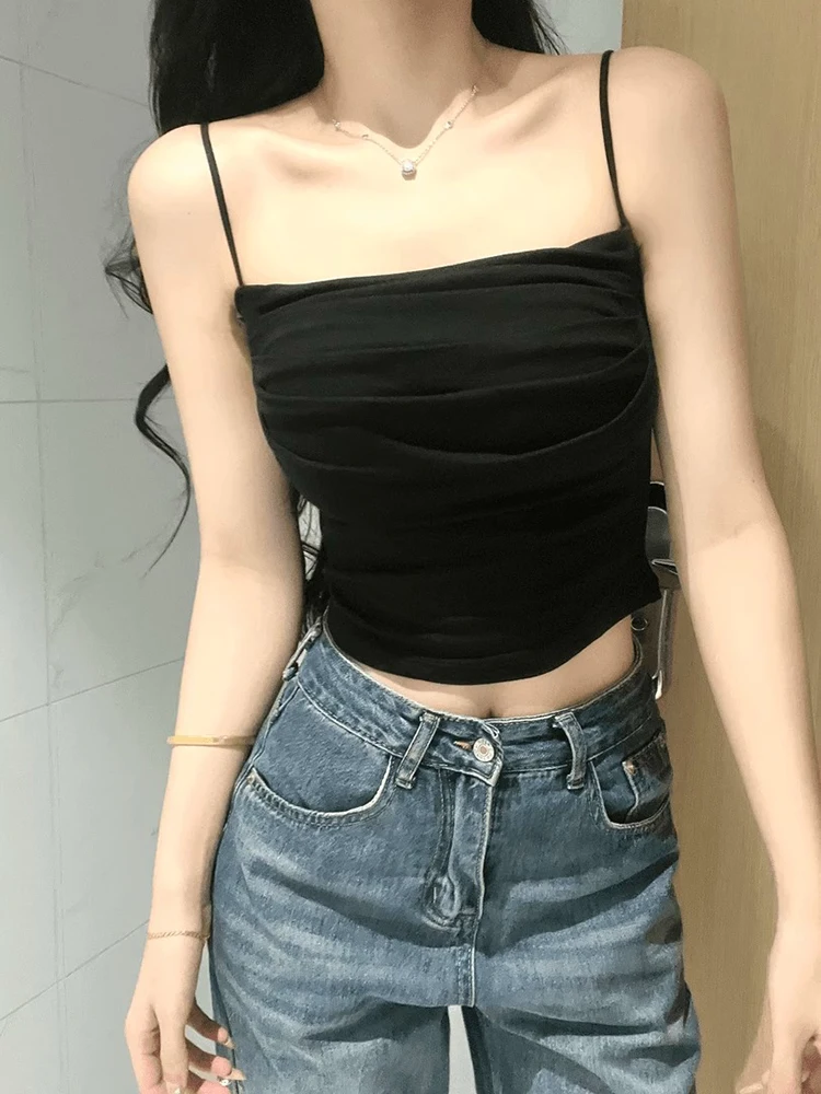 เสื้อกล้ามสีขาวสำหรับผู้หญิง ใส่เที่ยวฤดูร้อน มีฟองน้ำเสริมหน้าอก สวยงาม ชุดชั้นในแบบทูปท็อป สีพื้น เรียบง่าย เหมาะสำหรับใส่ไปทำงาน