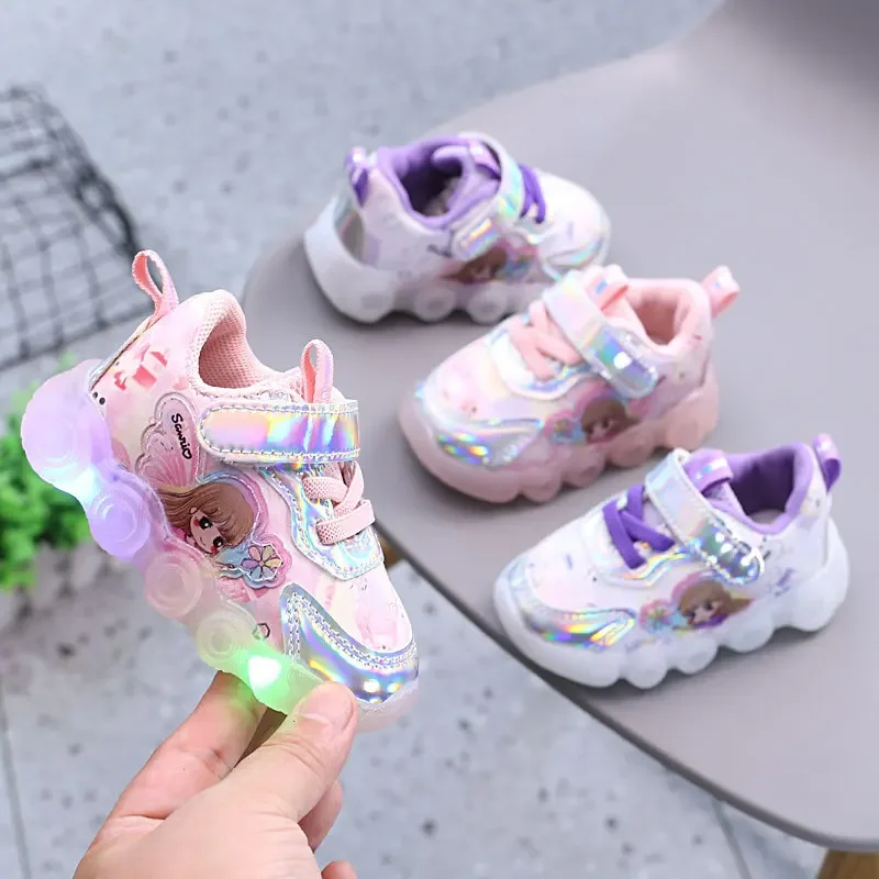 Tenis Cute Girl Shoe Spring New with Light Sports Shoes Anti Slip Soft Sole Baby Shoes Baby Walking Shoe 0-3 Years Kid Sneakers