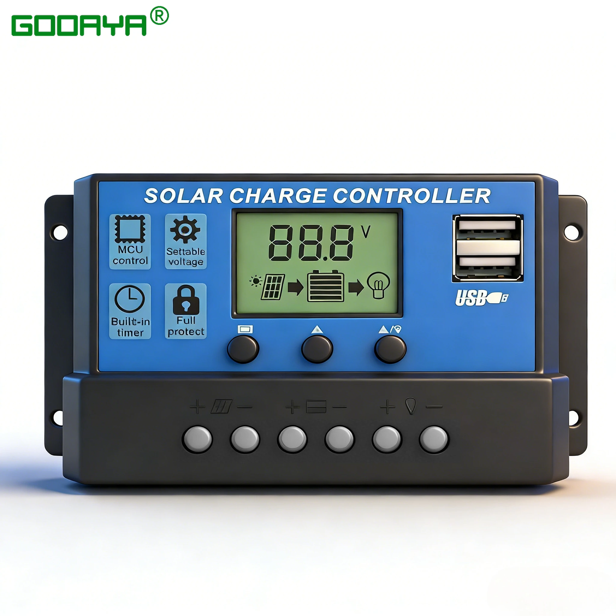 12V/24V 100A Solarladeregler AutoSwitch LCD-Display mit Überladungs-/Kurzschlussschutz für RV-Boots-Off-Grid-System