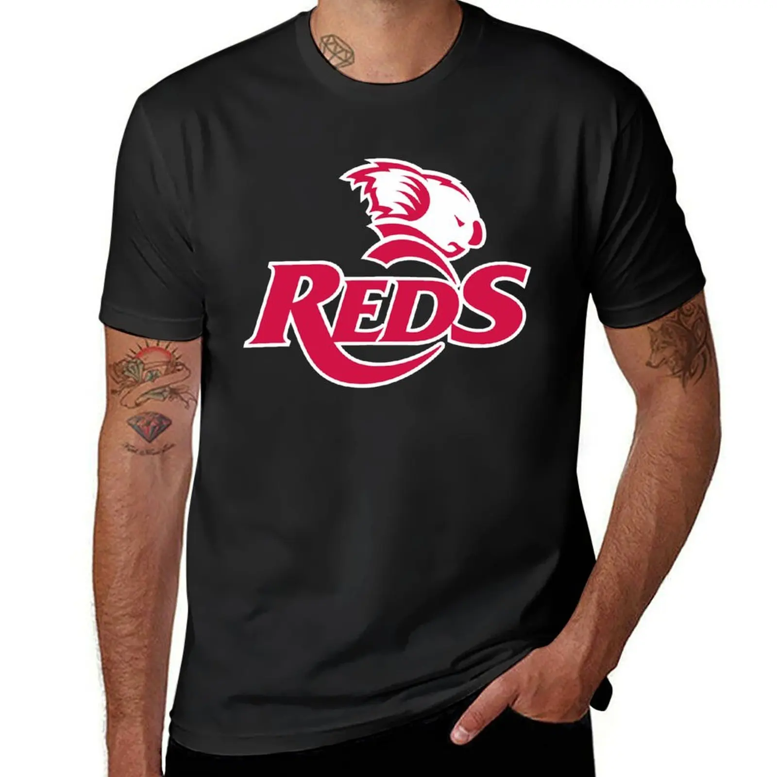 

Reds queensland essential t shirt T-Shirt blanks blacks Men's cotton t-shirt