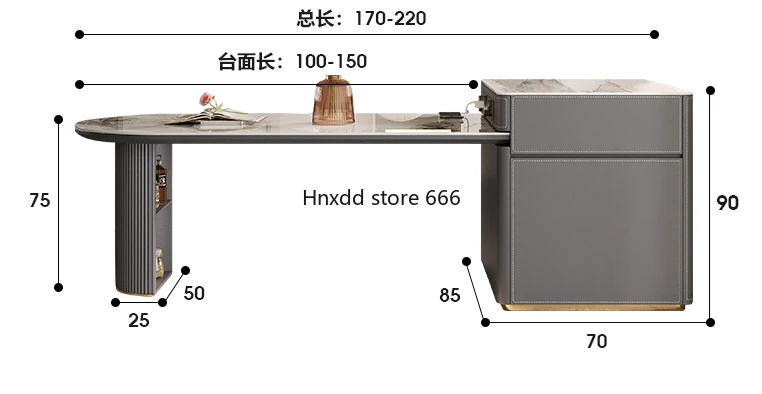 Retractable multi-functional solid wood rock slab dining table and chair combination