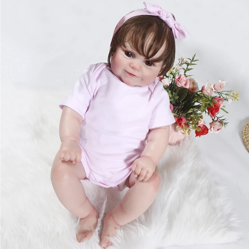 

20" Realistic Baby Reborns Doll Smiling Newborn Doll Lifelike with Clothes Hair