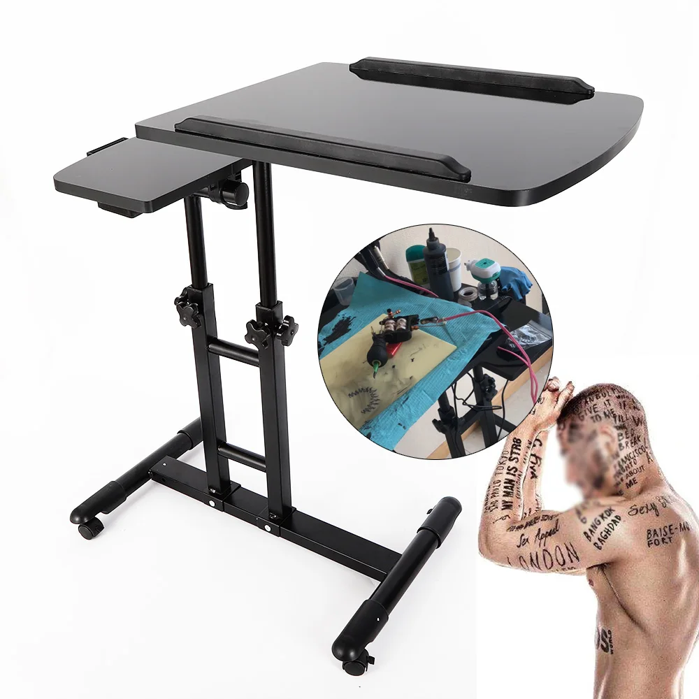 Adjustable Tattoo Tray Rolling Work Station Drawing Equipment Supply Desk Table arge Portable Tattoo Workstation