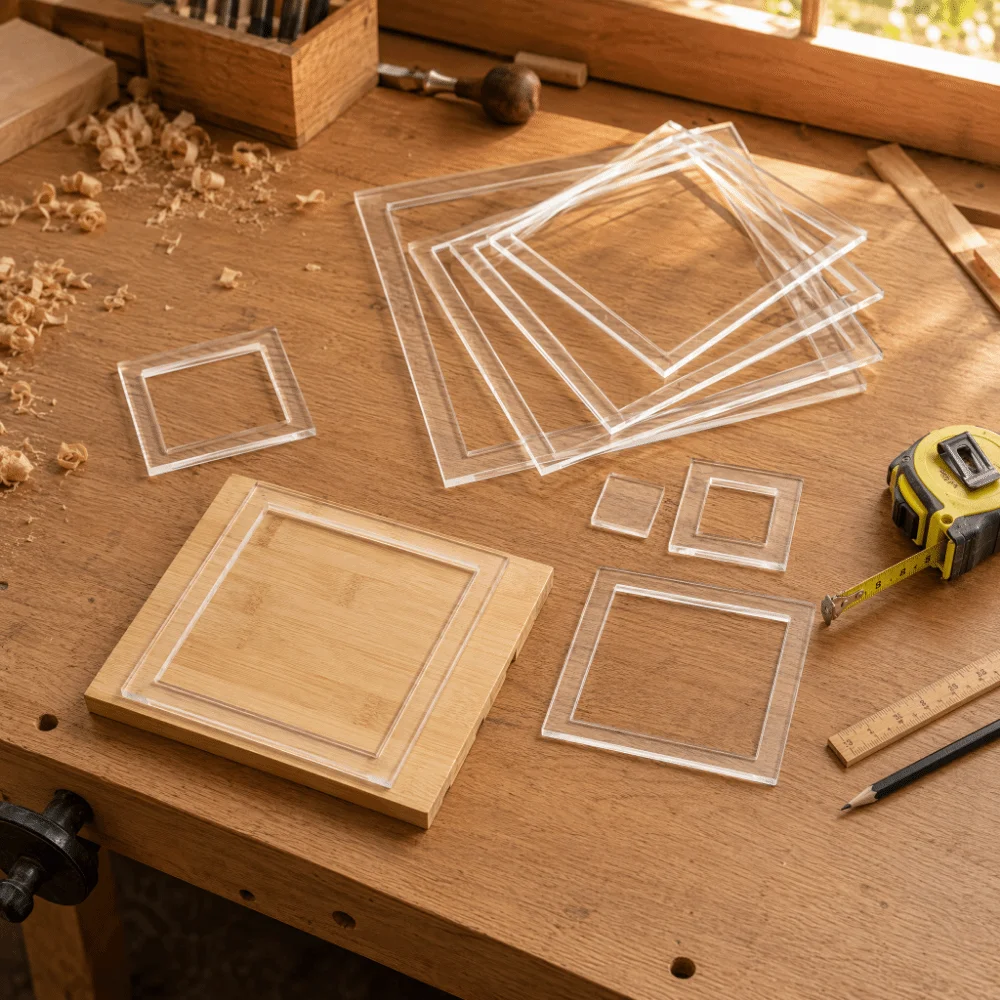 Transparent Acrylic Router Template Set, 9Pcs