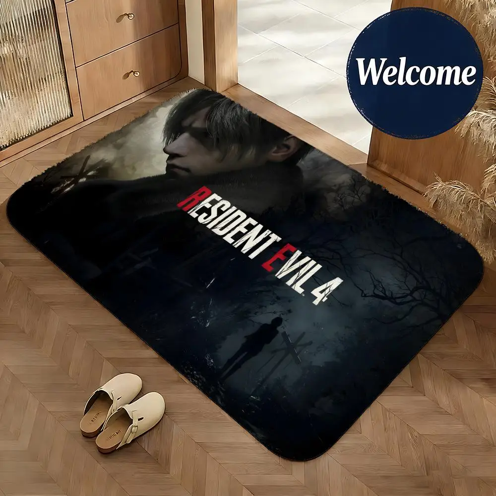 Soft Flannel Floor Mat Game Resident Evil Requiem Floor Mat Non-Slip Absorbent Doormat Bathroom Bedroom Home Decor Rug