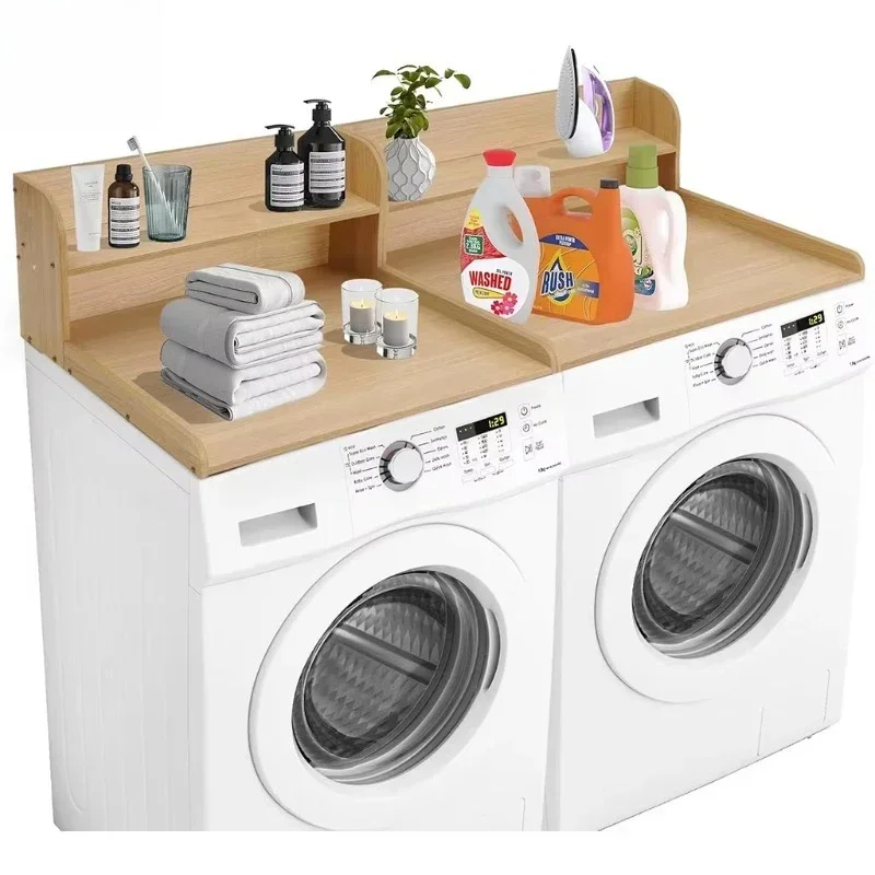 Waterproof washing machine bracket, laundry countertop, bamboo wood washing machine, dryer countertop easy cleaning