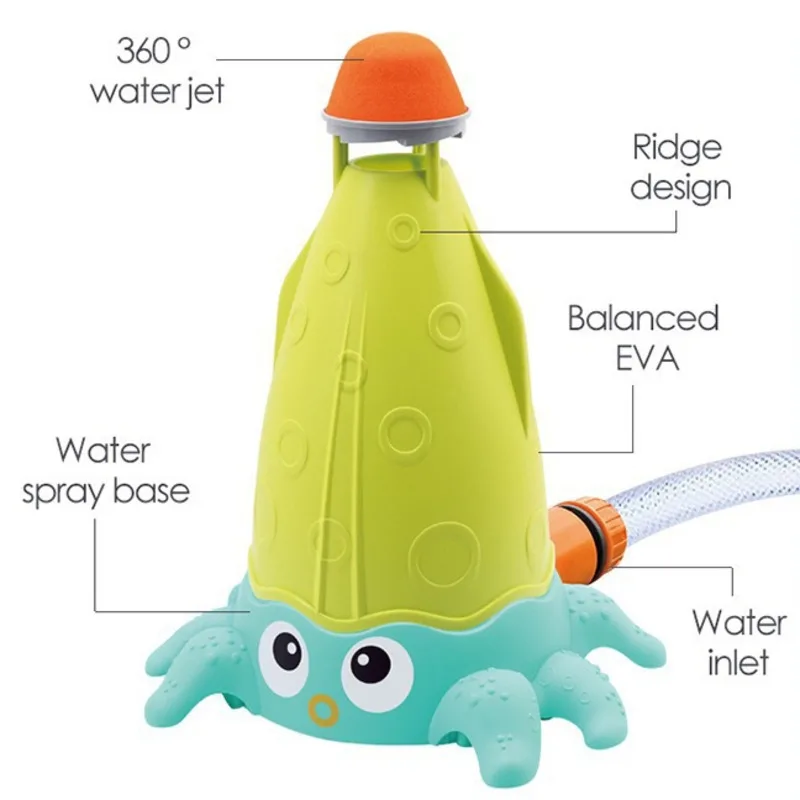 Fliegender Oktopus Raketenbrunnen Sprinkler Spritzwasserspielzeug für Kinder Rotierender Sommer Outdoor Pool Party Kinderspielzeug