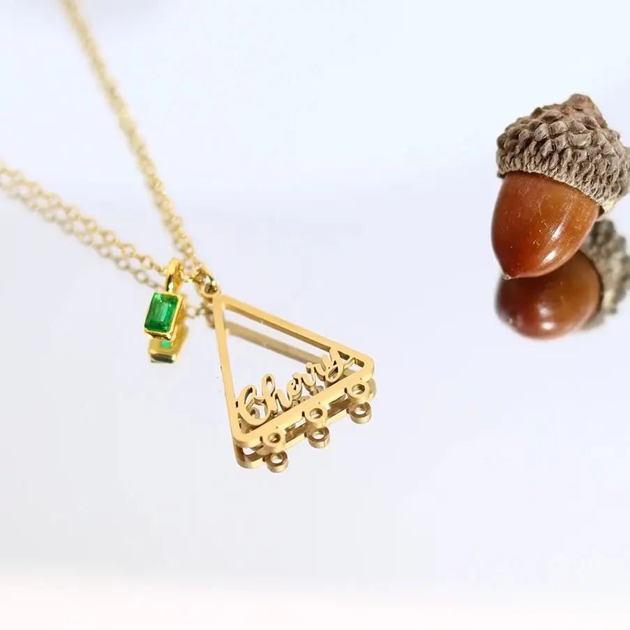 

Ожерелье с треугольным кулоном с именем на заказ от Todorova, модные геометрические украшения из нержавеющей стали для мужчин и мальчиков