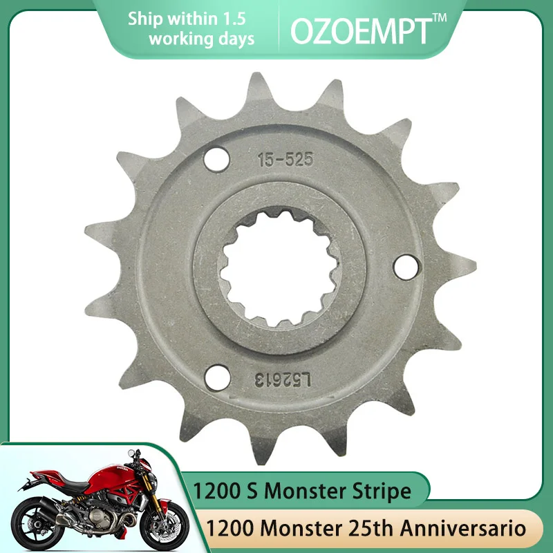 

OZOEMPT 525-15T Motorcycle Front Sprocket Apply to 1200 Monster 25th Anniversario 1200 S Monster 20 1200 S Monster Stripe 16