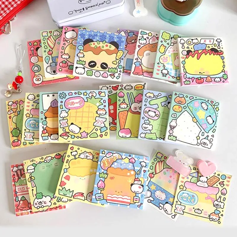 20pcs/lot Cartoon Panda Memo Pad Creative Animal Sticky Note Stationery Notepad Planner Sticker Post Office School Supplies