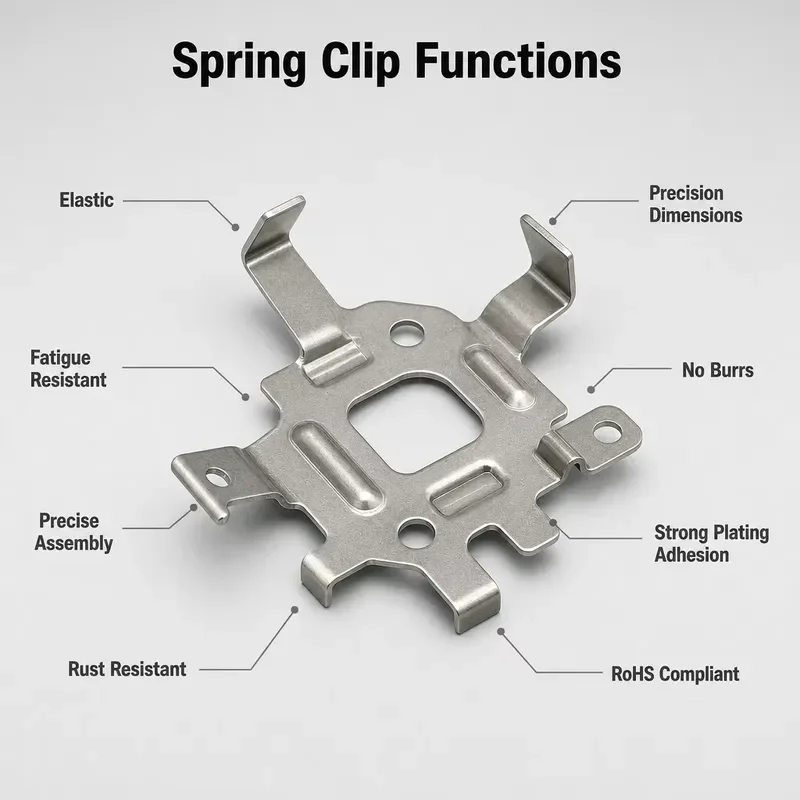 Custom Precision Metal Stamping Spring Clip Flat Steel Parts for Automotive Applications High Quality Durable Components